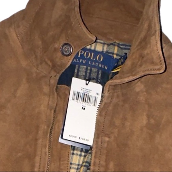 Polo by Ralph Lauren Irvin Goat Suede Bomber Jacket in Country Brown - Picture 5 of 11